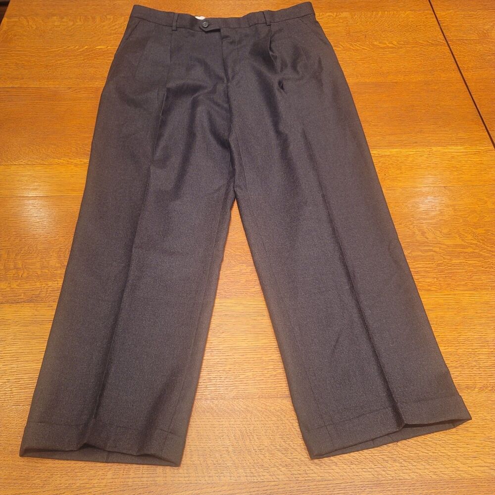 Vintage Principe Made In Italy Wool Cashmere  Pleated Cuffed Baggy Pants Size 40